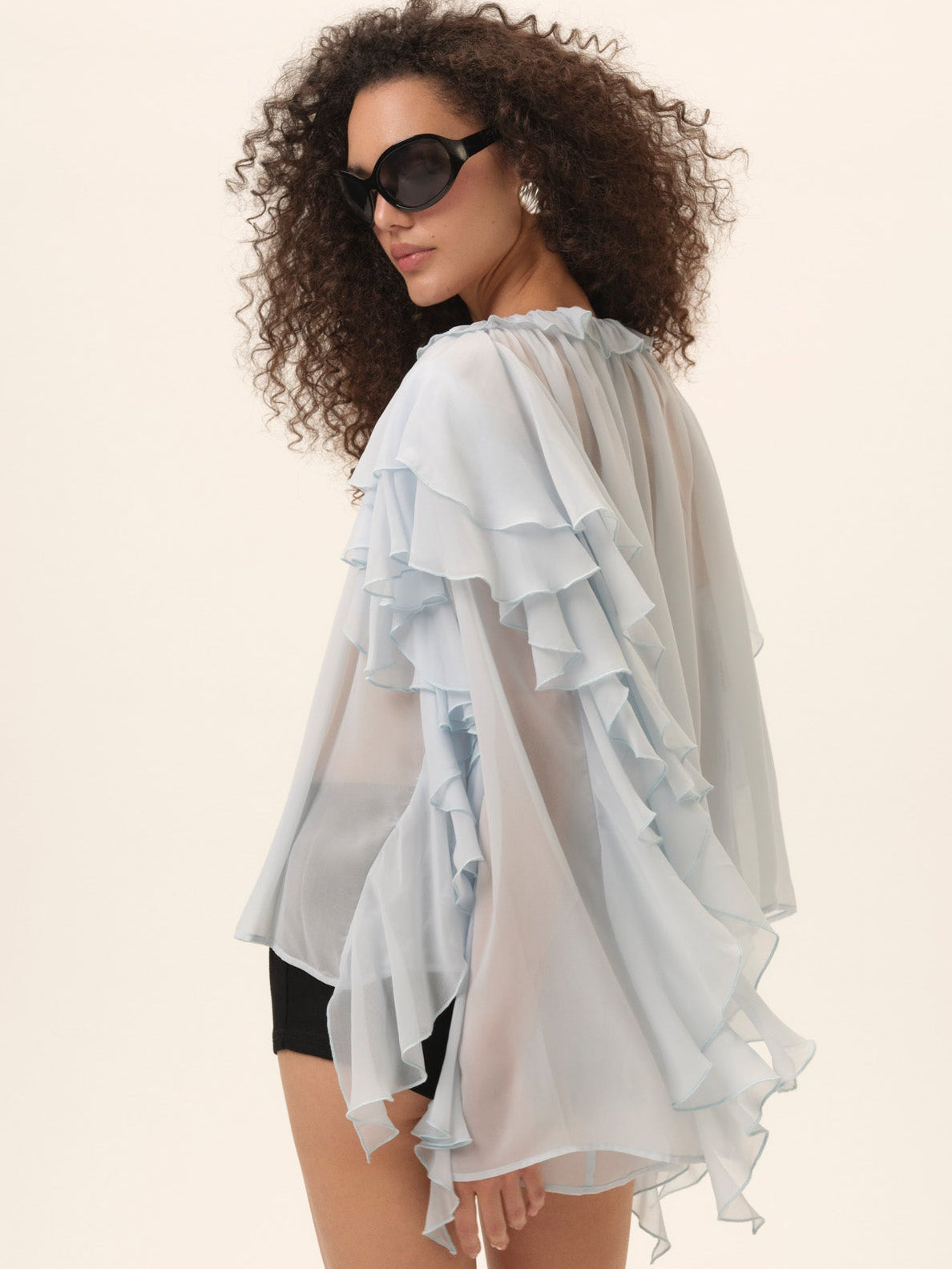 Lila Bow Blouse Blue - For Love & Lemons