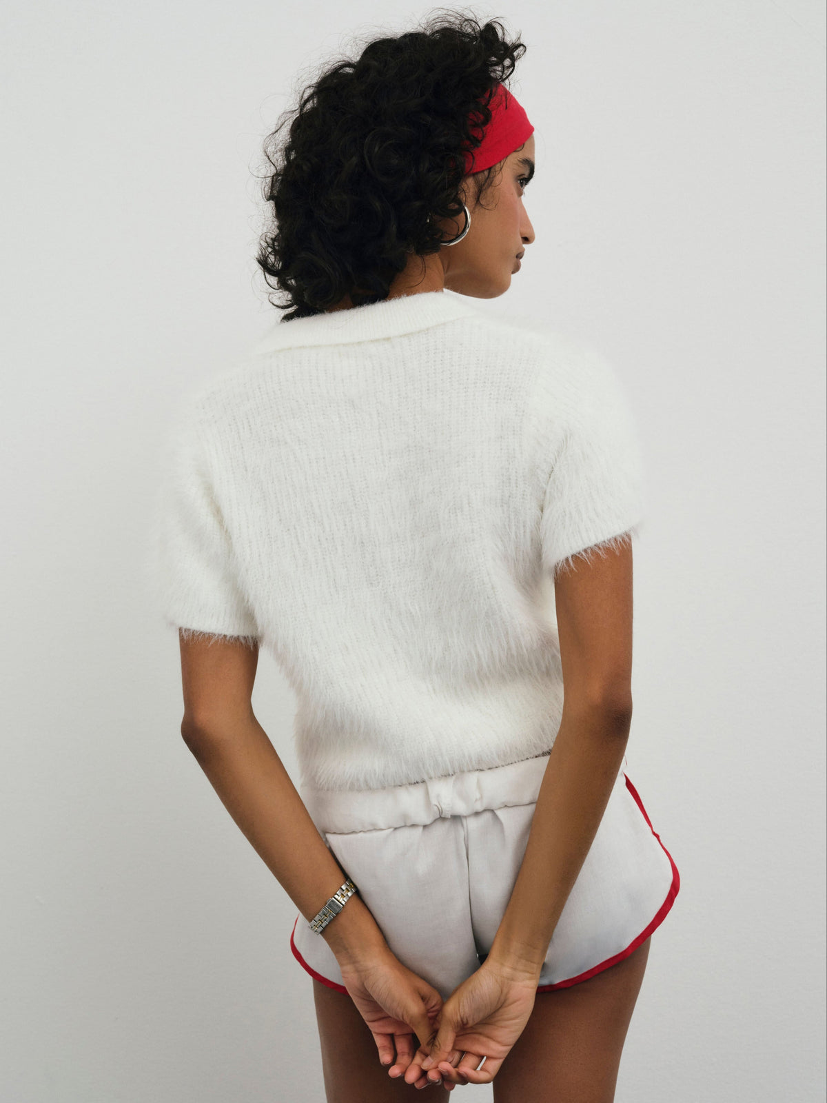 Fuzzy Knit  Top White - For Love & Lemons