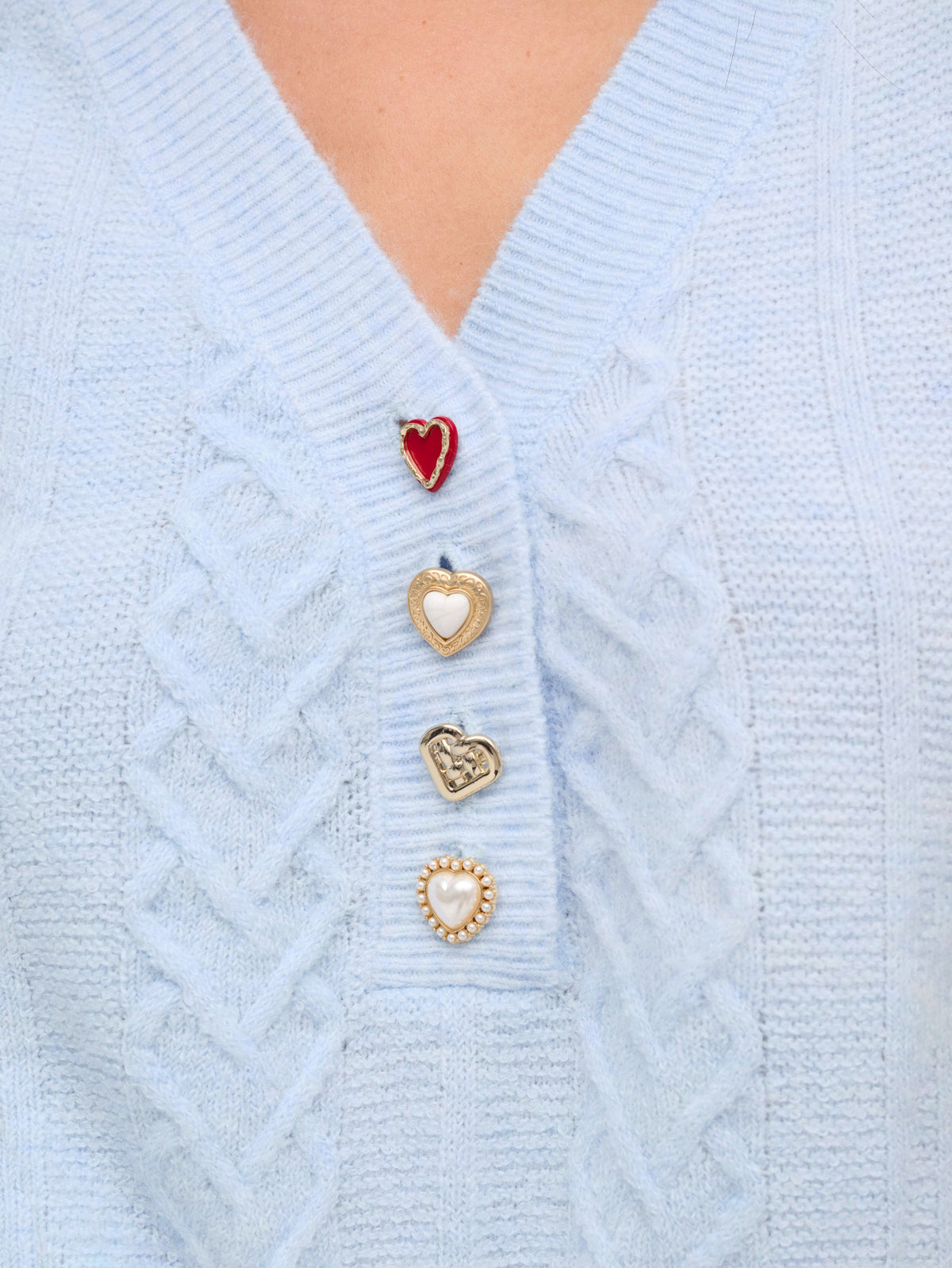 Cupid Cable Knit Vest Blue - For Love & Lemons