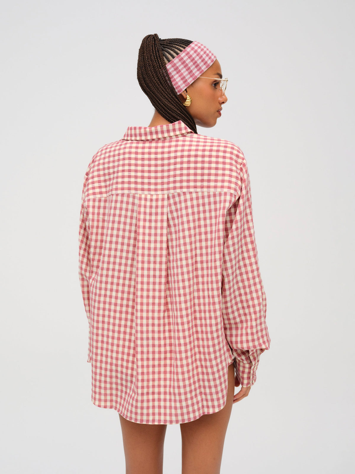 Georgia Gingham Button Down Mauve - For Love & Lemons
