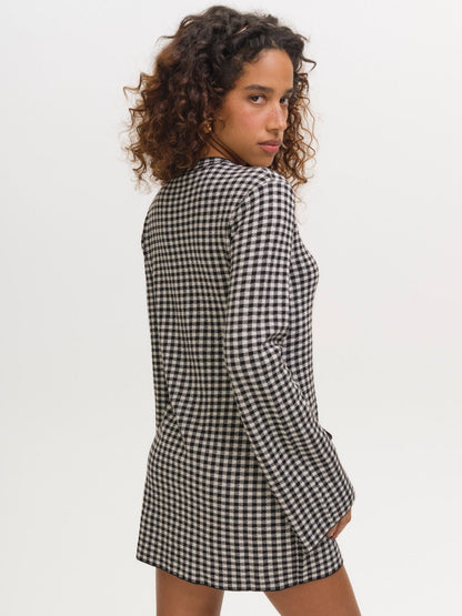 Gingham Knit Jacket Black - For Love & Lemons
