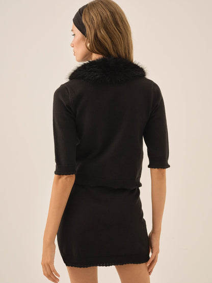 Maura Knit Cardigan Black - For Love & Lemons