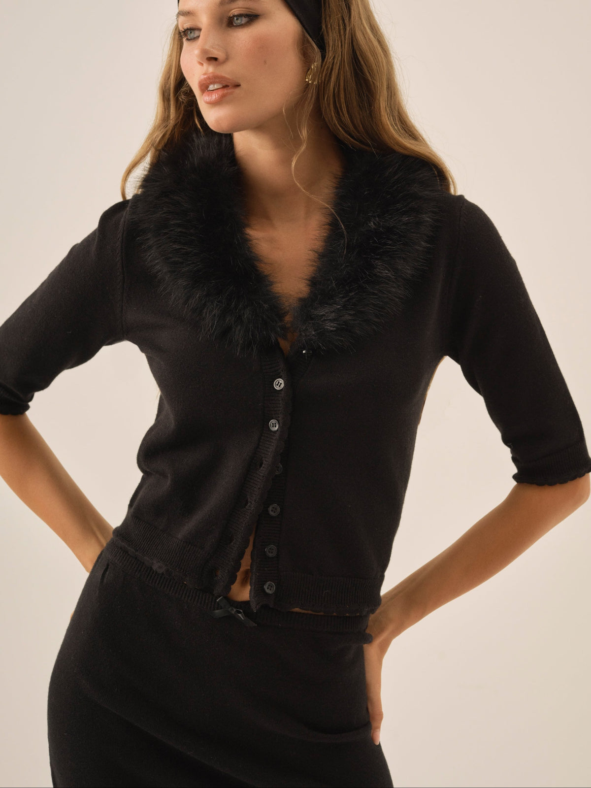 Maura Knit Cardigan Black - For Love & Lemons