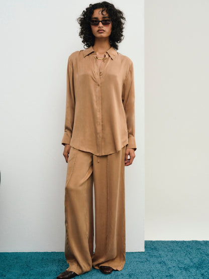 Clarabell Button Down Shirt CAMEL - For Love & Lemons