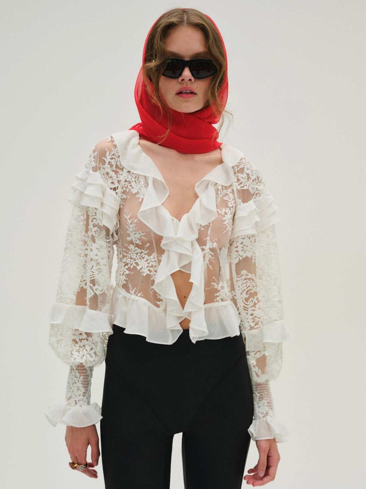 Holiday Lace Blouse White - For Love & Lemons