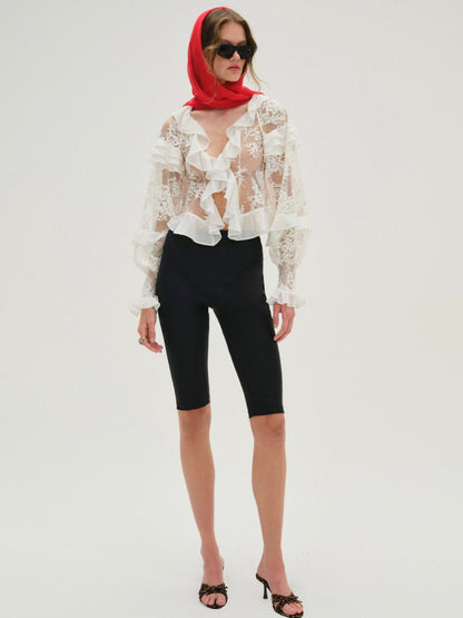 Holiday Lace Blouse White - For Love & Lemons
