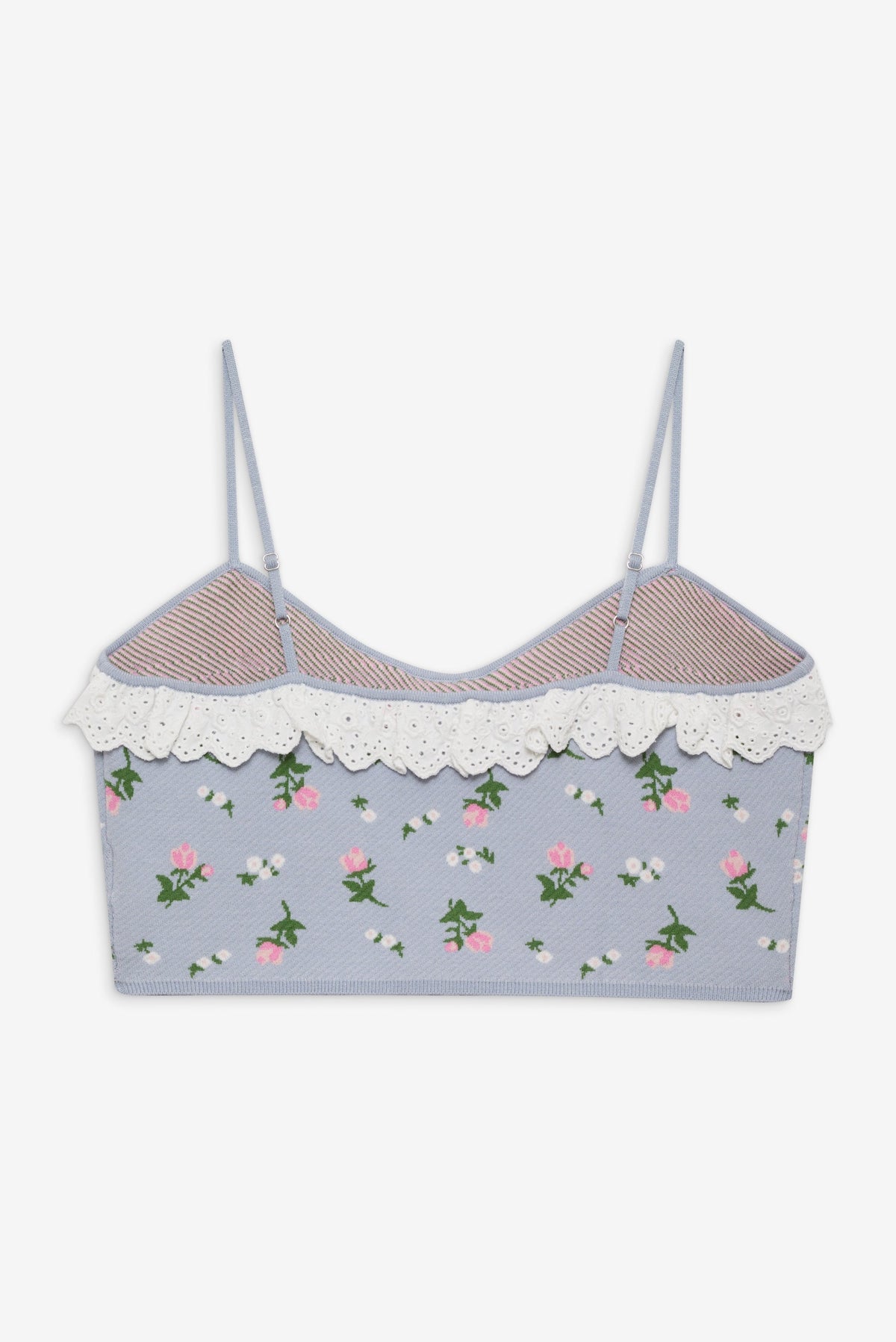 Amalia Knit Crop Top Blue - For Love & Lemons