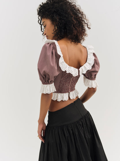 Noam Top Burgundy - For Love & Lemons