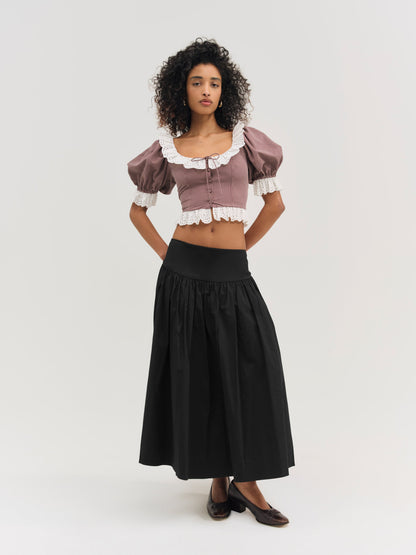 Noam Top Burgundy - For Love & Lemons
