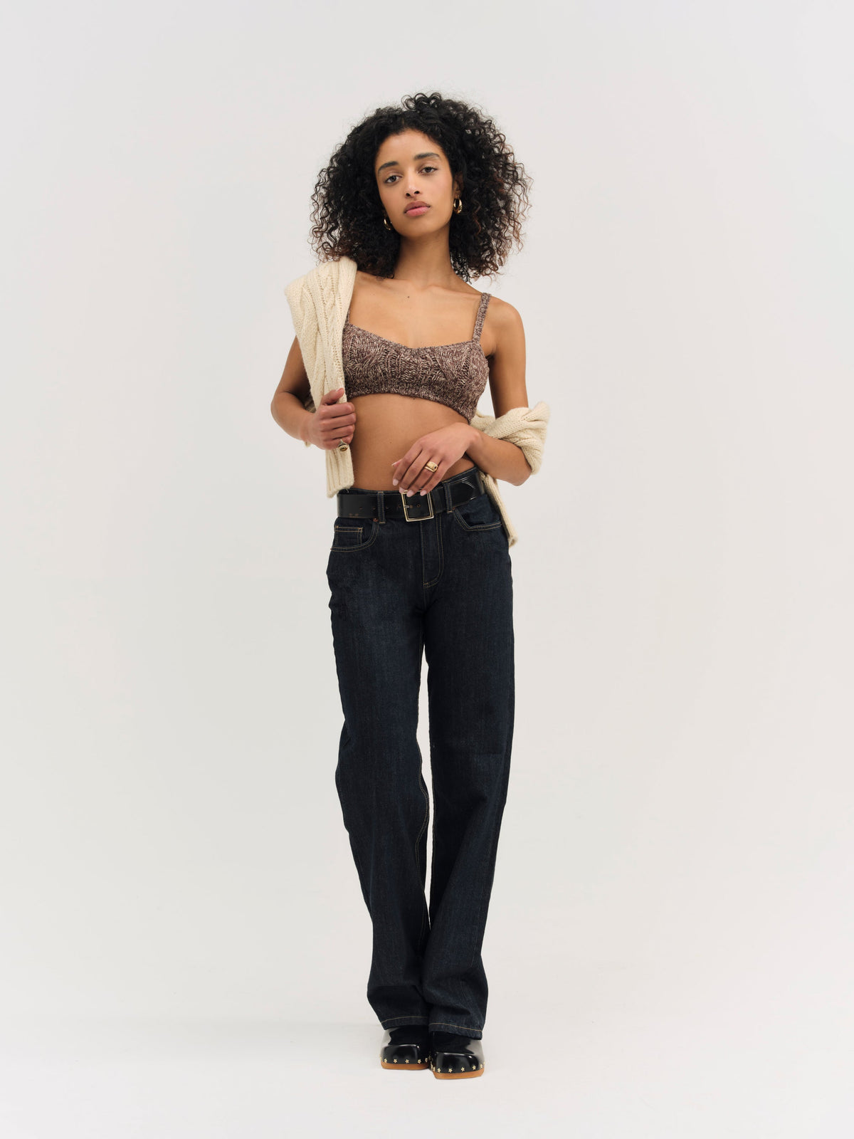 Nathalie Knit Bra Top Brown - For Love & Lemons