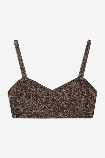 Nathalie Knit Bra Top Brown - For Love & Lemons