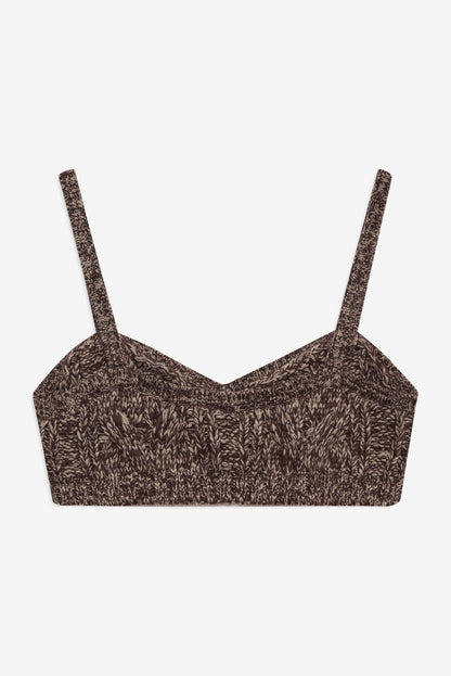 Nathalie Knit Bra Top Brown - For Love & Lemons