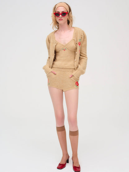 Grans Beaded Knit Short Tan - For Love & Lemons