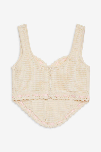 Olina Crochet Top Cream - For Love & Lemons