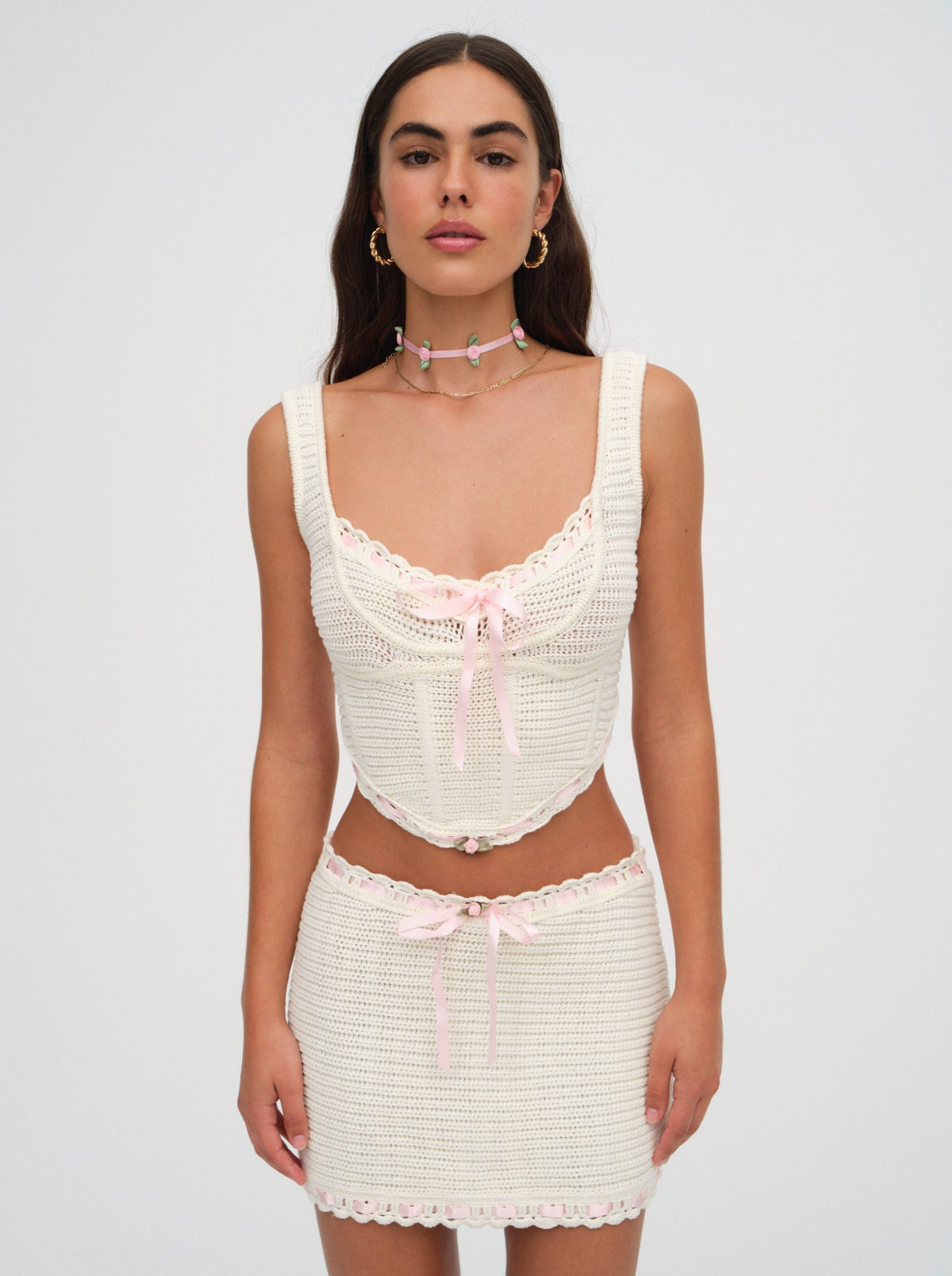 Olina Crochet Top Cream - For Love & Lemons