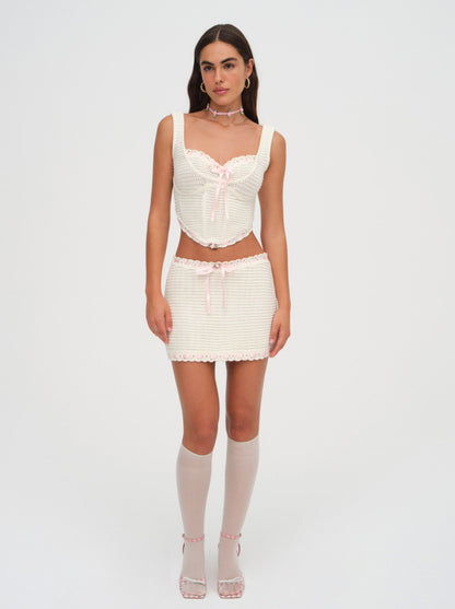 Olina Crochet Top Cream - For Love & Lemons