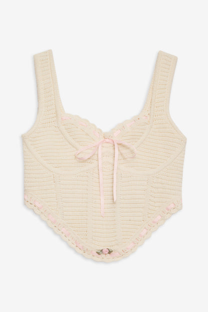 Olina Crochet Top Cream - For Love & Lemons