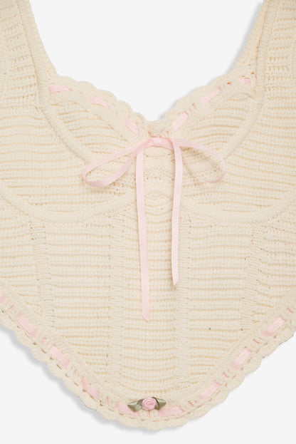 Olina Crochet Top Cream - For Love & Lemons