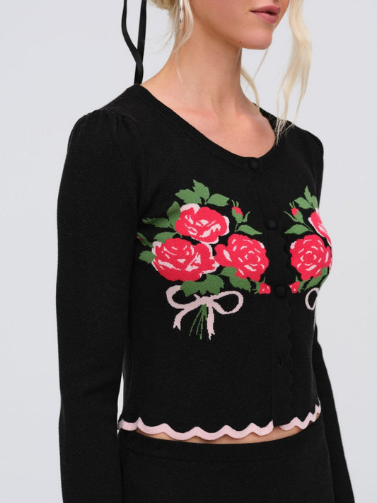 Donella Knit Cardigan Black - For Love & Lemons