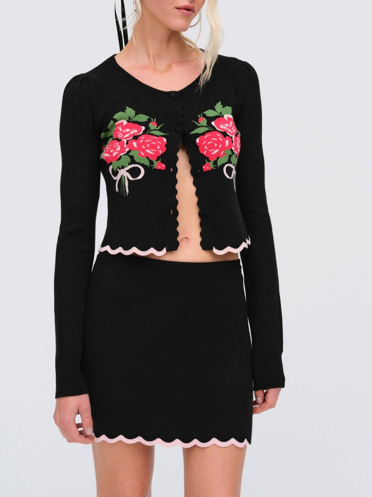 Donella Knit Cardigan Black - For Love & Lemons