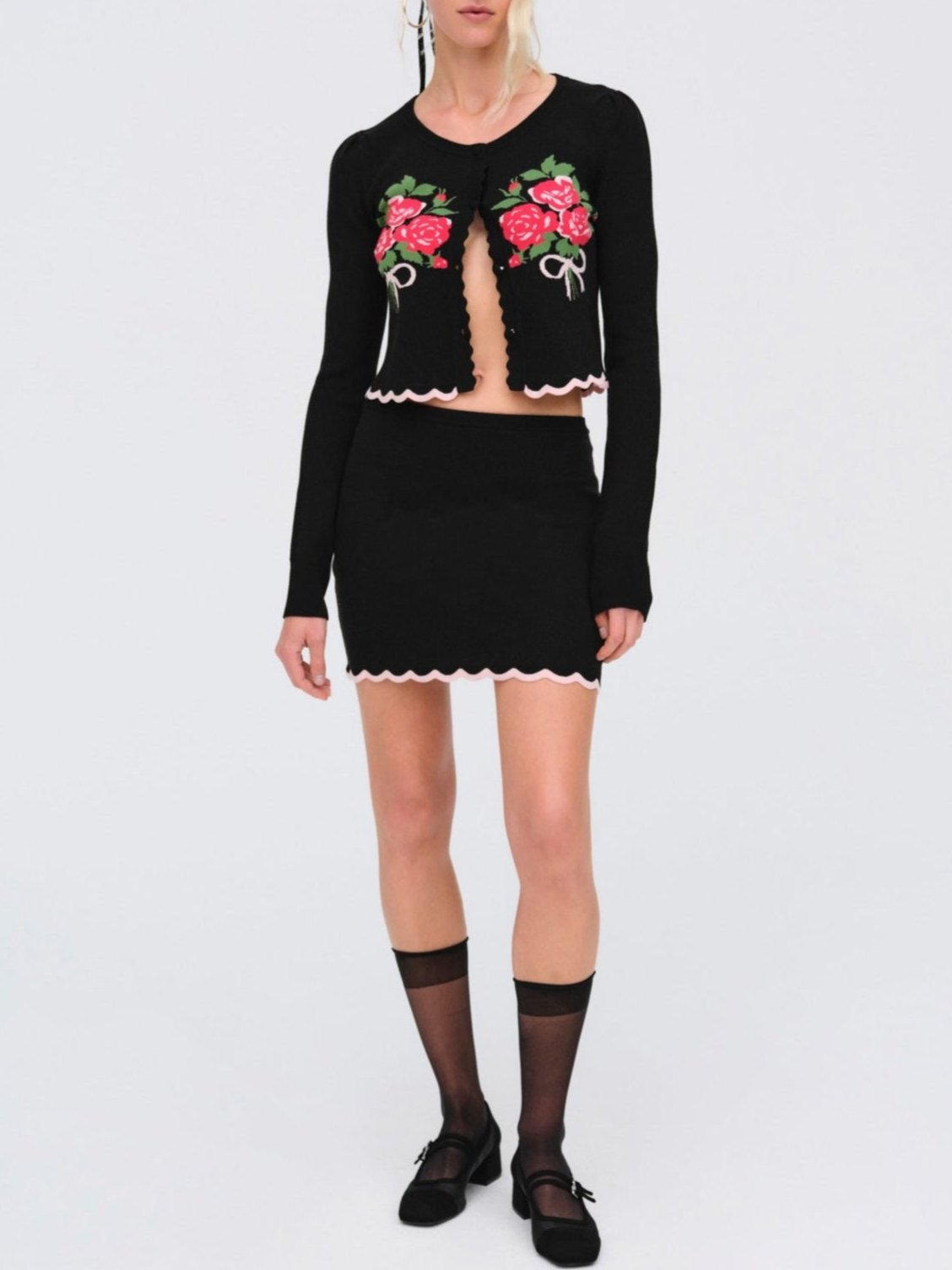 Donella Knit Cardigan Black - For Love & Lemons