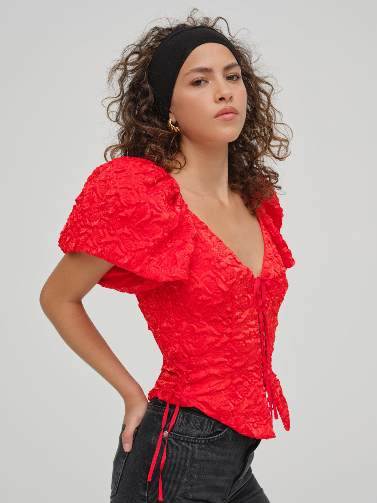Frosted Organza Top Red - For Love & Lemons
