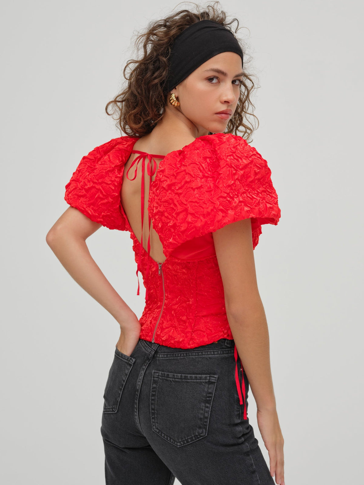 Frosted Organza Top Red - For Love & Lemons