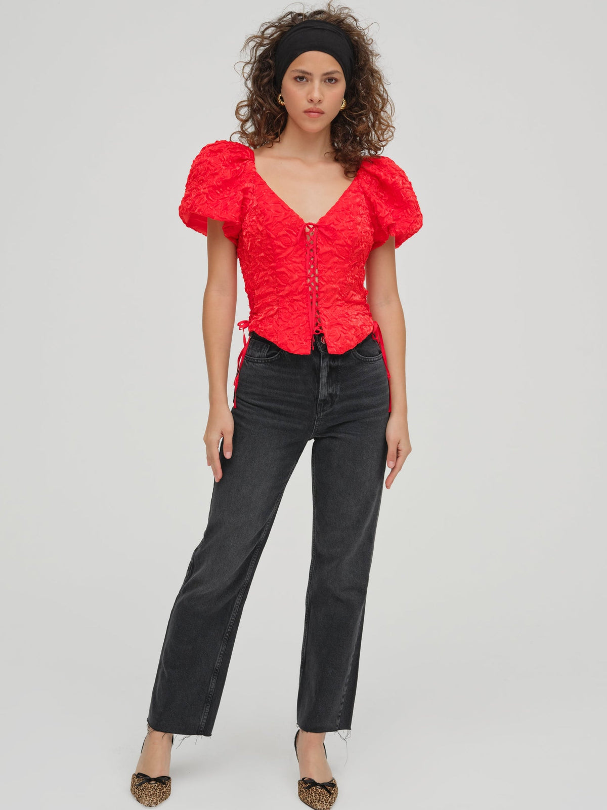 Frosted Organza Top Red - For Love & Lemons