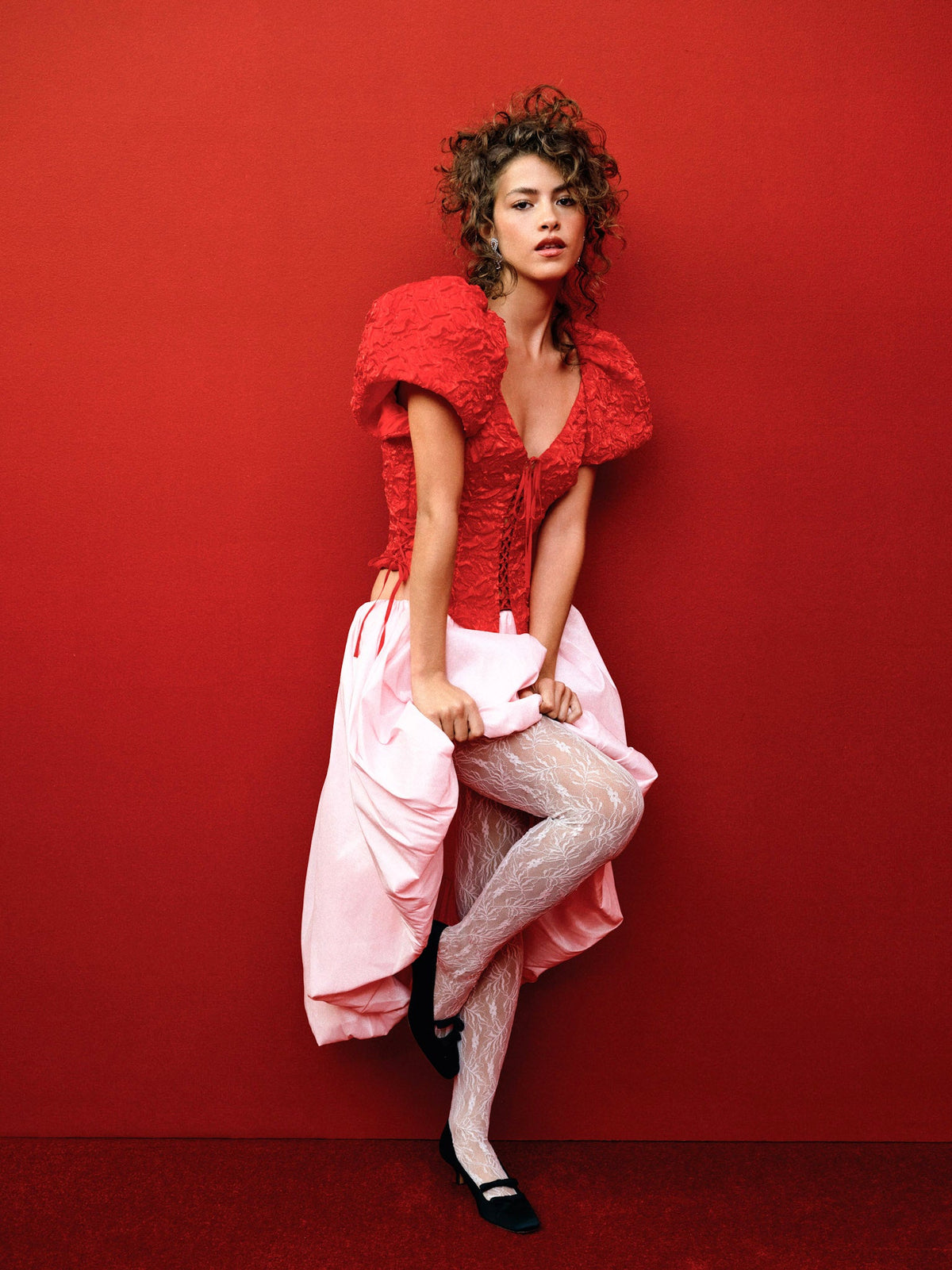 Frosted Organza Top Red - For Love & Lemons