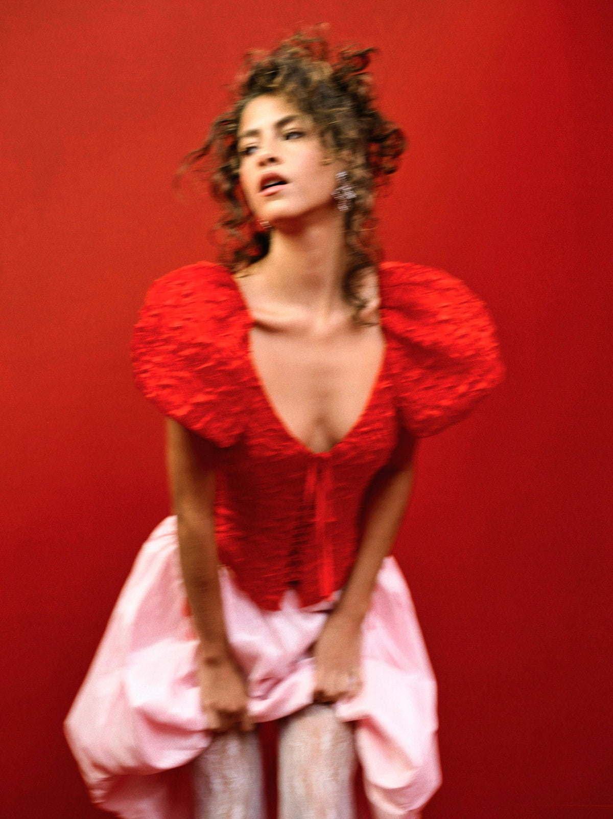 Frosted Organza Top Red - For Love & Lemons