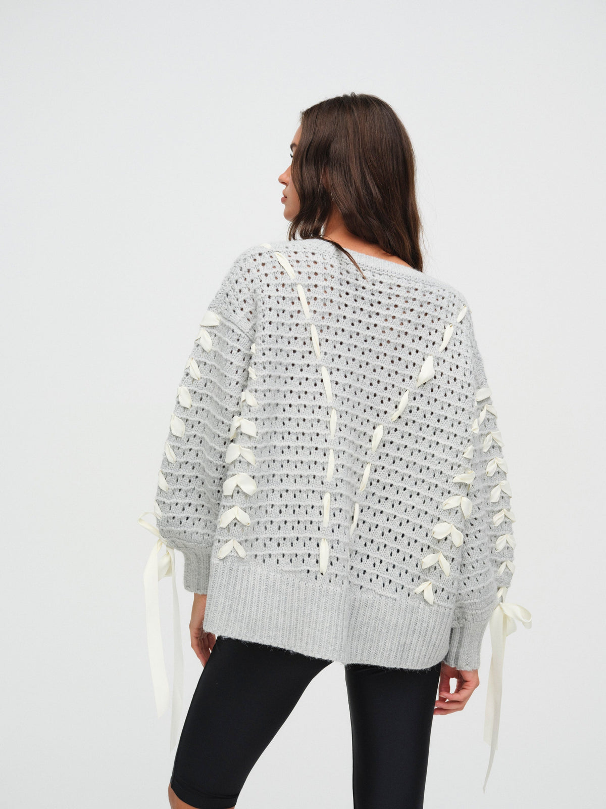 Liberty V Neck Sweater Grey - For Love & Lemons