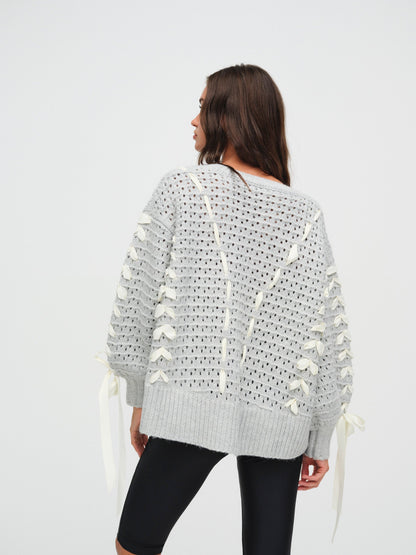 Liberty V Neck Sweater Grey - For Love & Lemons