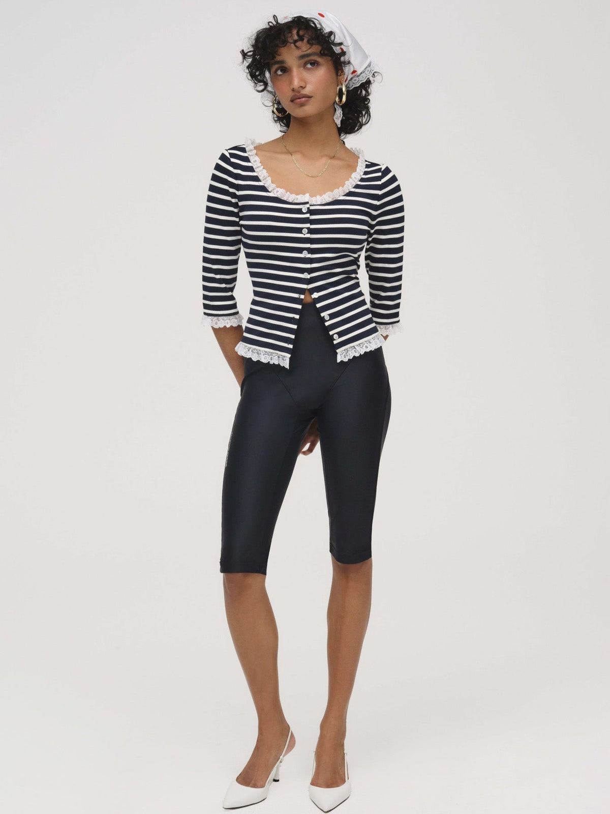 Suzette Stripe Cardigan Black - For Love & Lemons