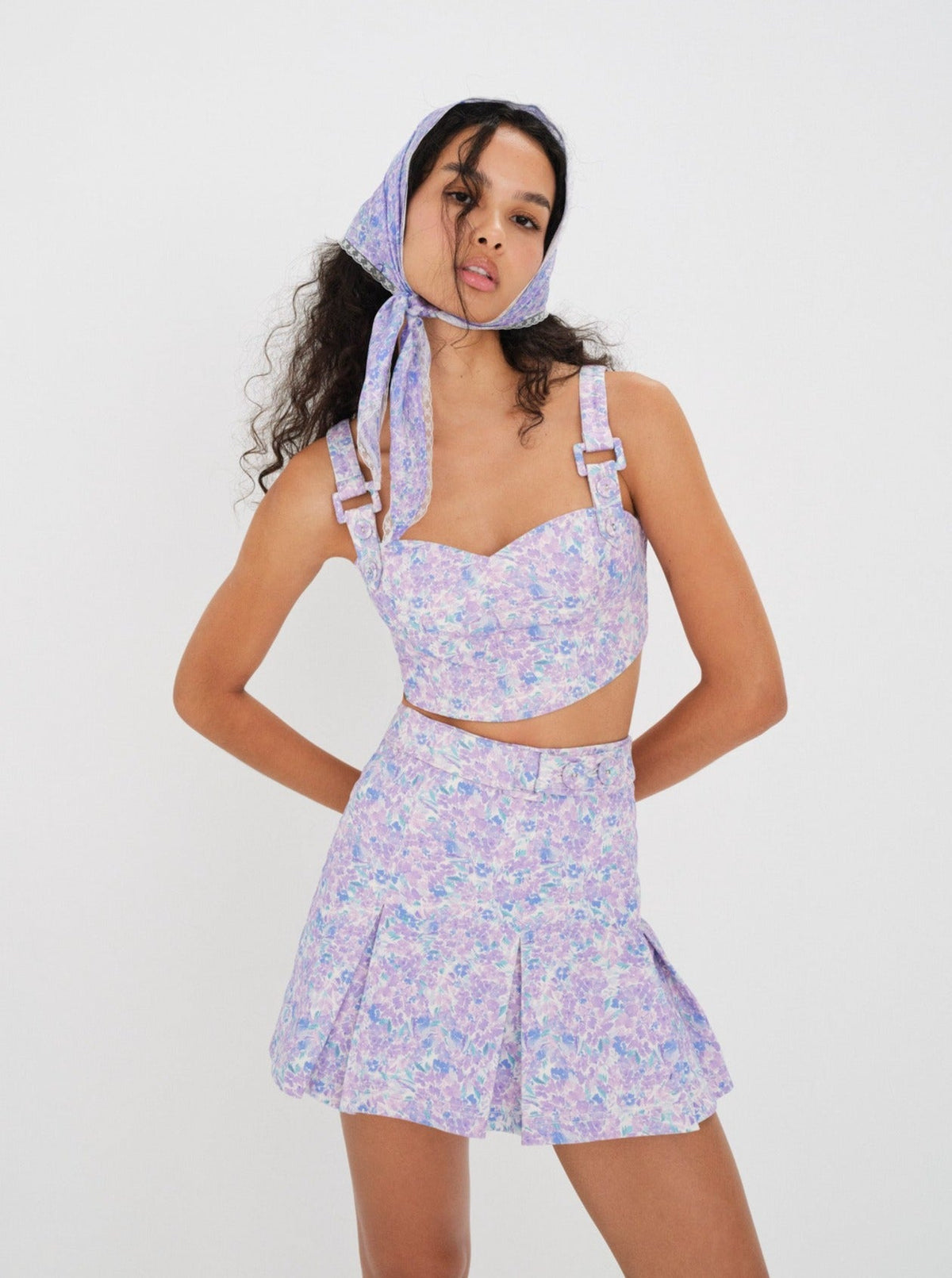 Lou Crop Top Purple - For Love & Lemons