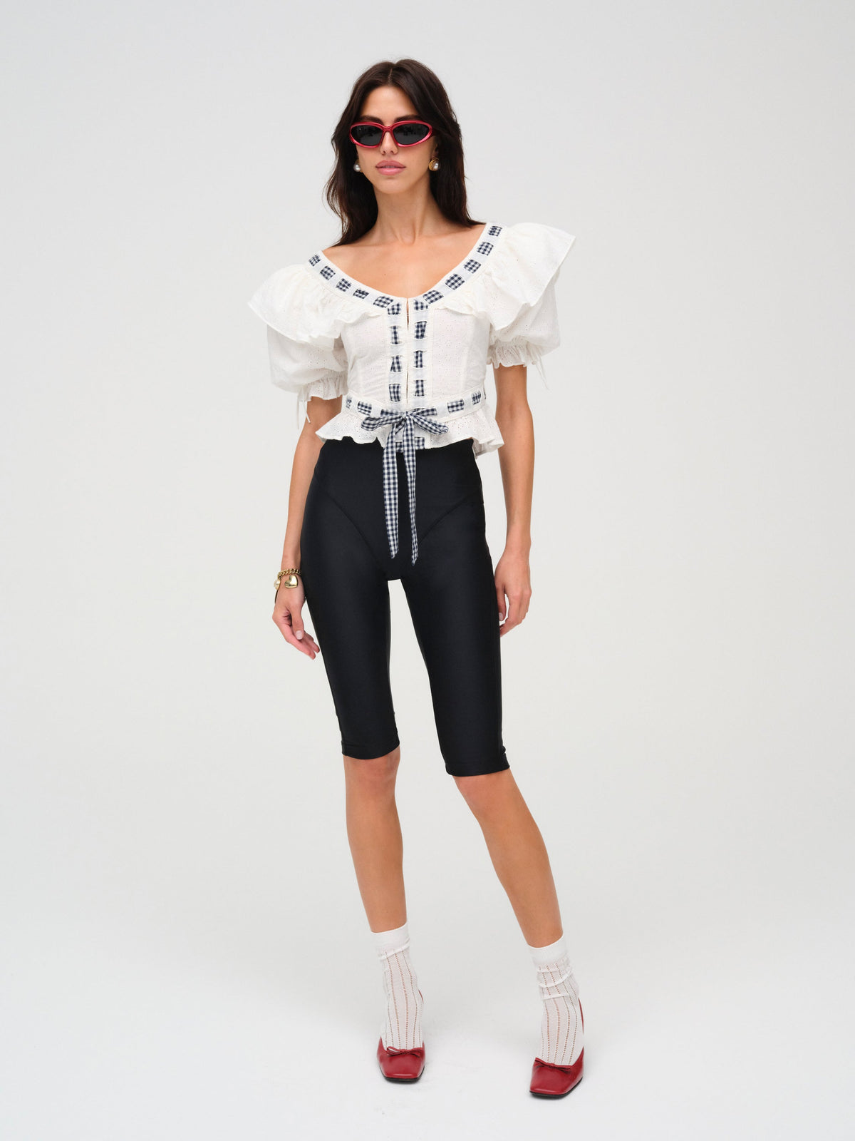 Ruby Ribbon Top White - For Love & Lemons