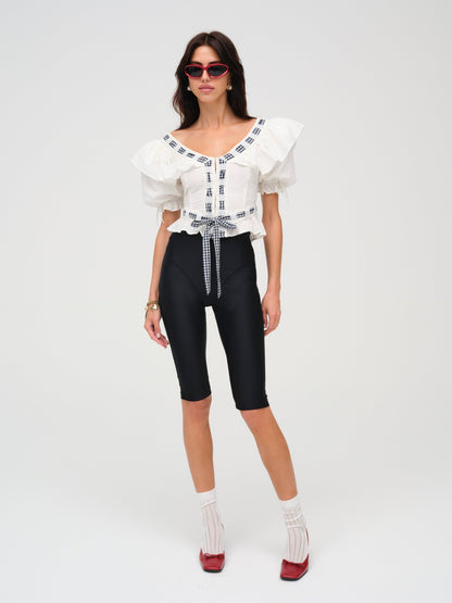 Ruby Ribbon Top White - For Love & Lemons