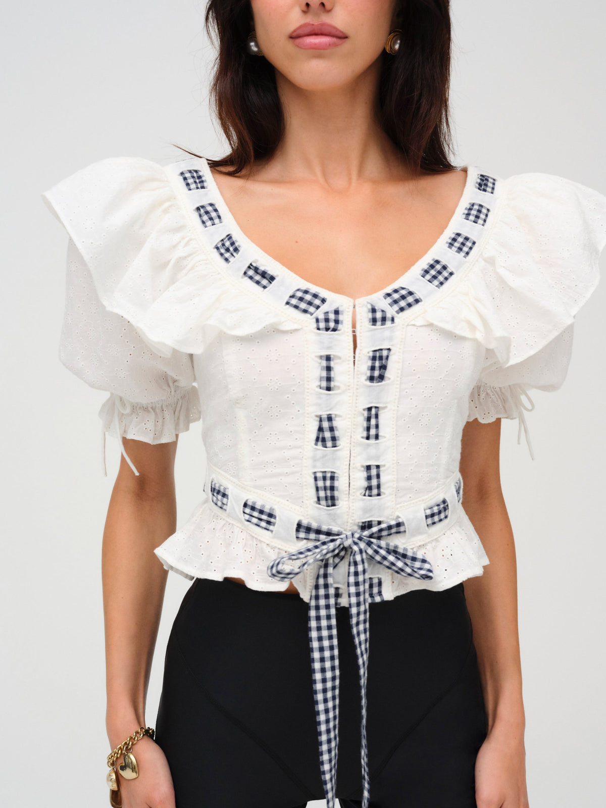 Ruby Ribbon Top White - For Love & Lemons
