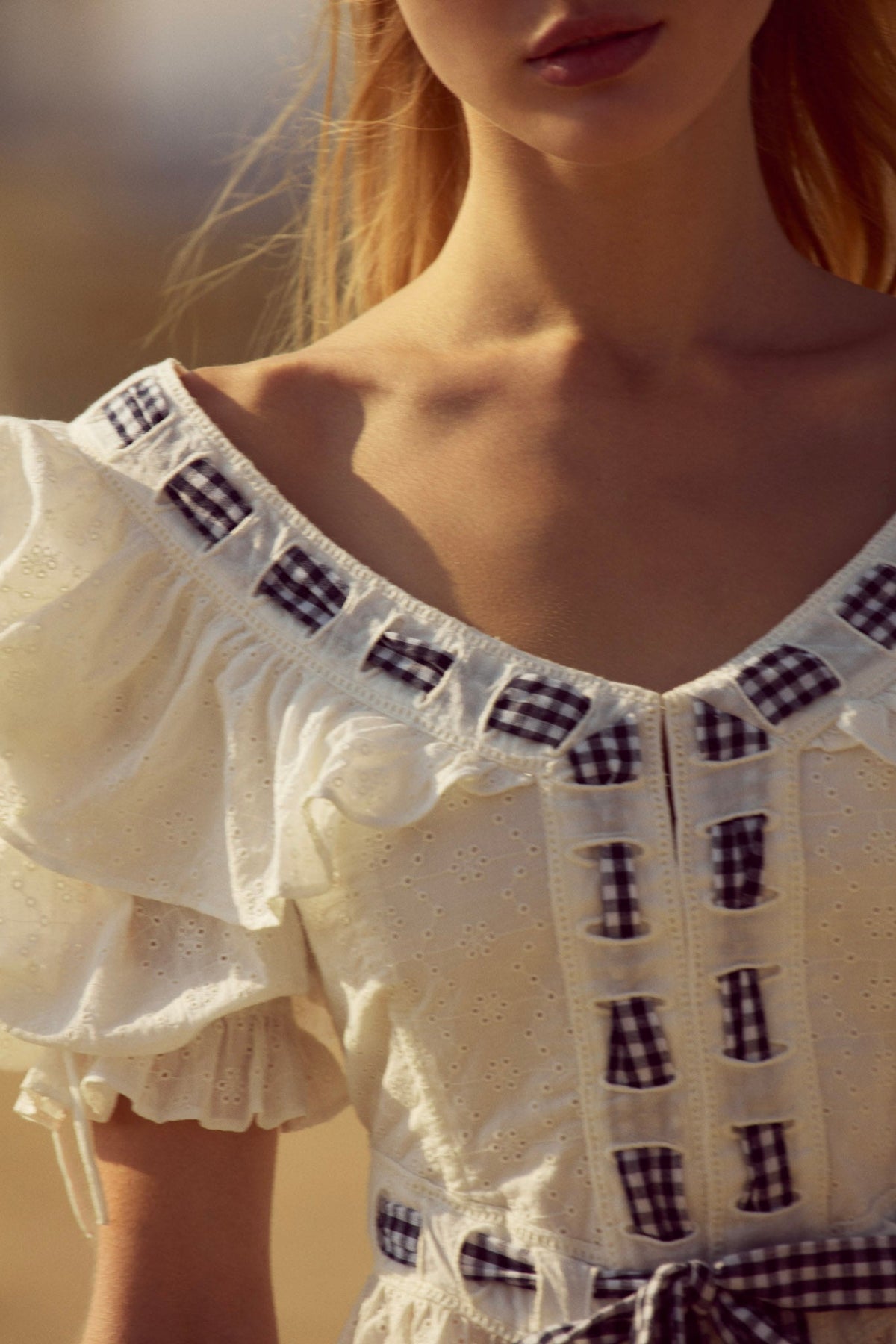Ruby Ribbon Top White - For Love & Lemons