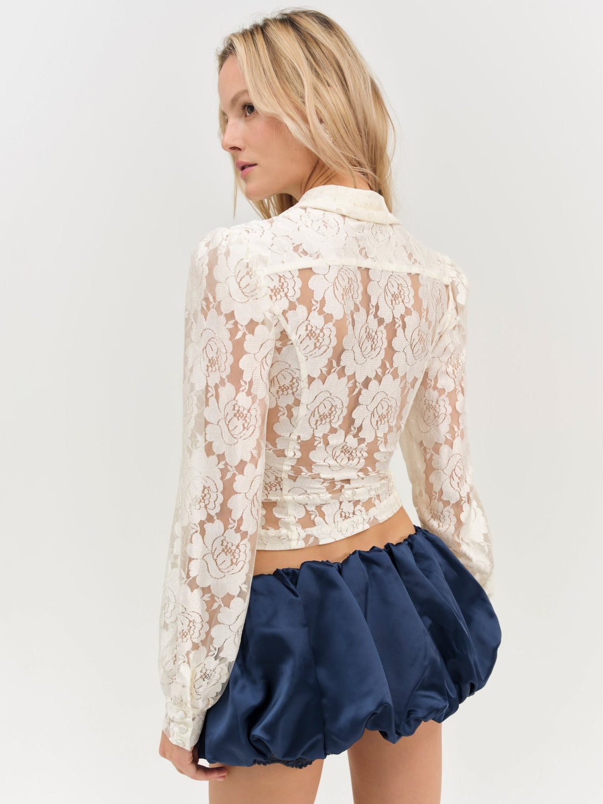 Claudia Rose Lace Button Down Top Cream - For Love & Lemons