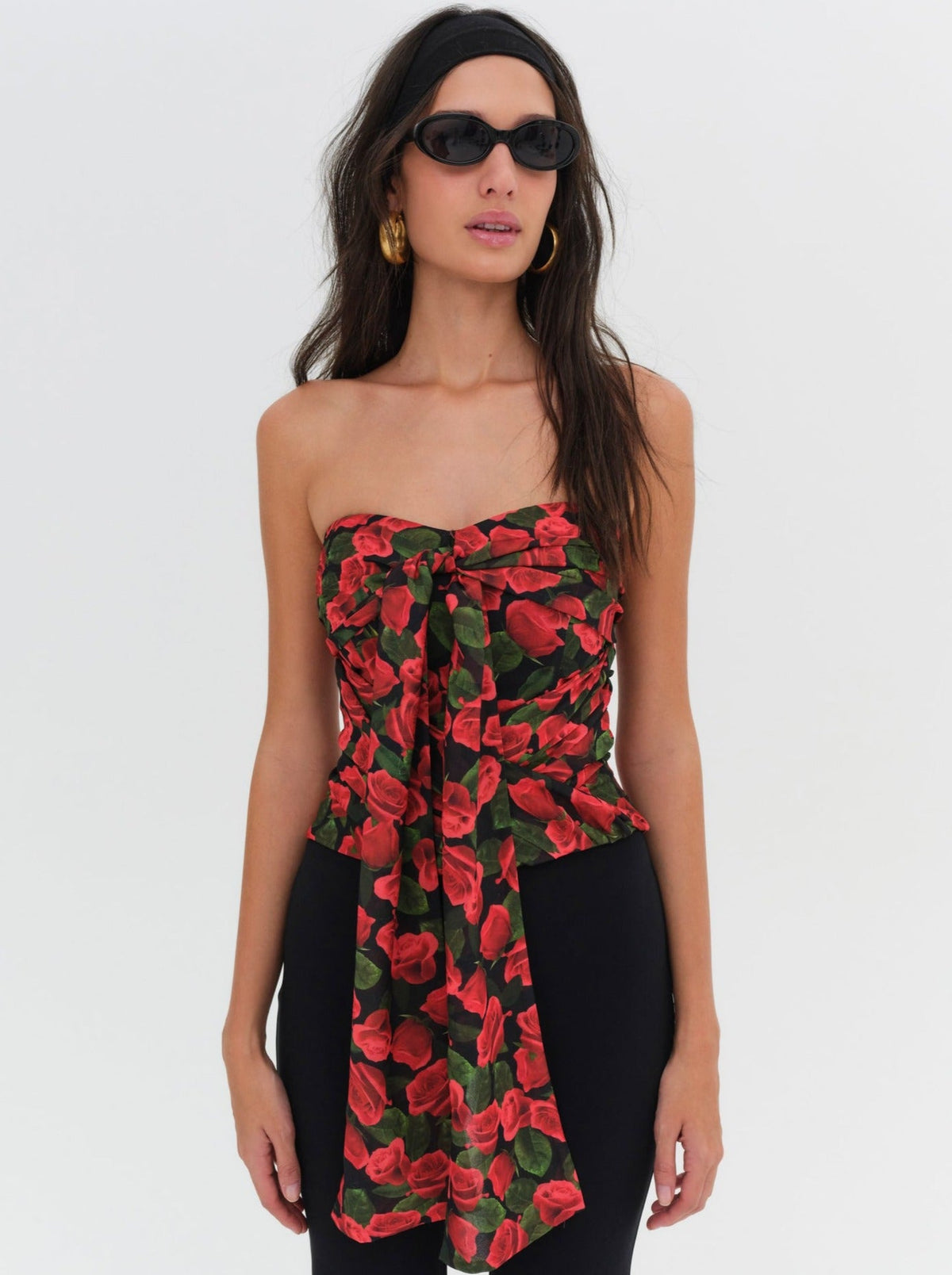 Abby Strapless Top Red - For Love & Lemons