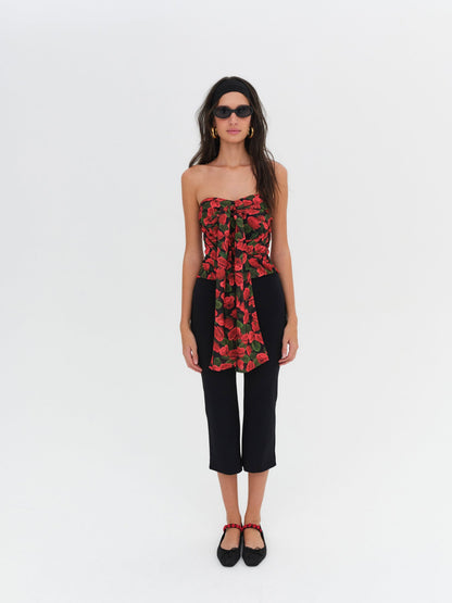 Abby Strapless Top Red - For Love & Lemons