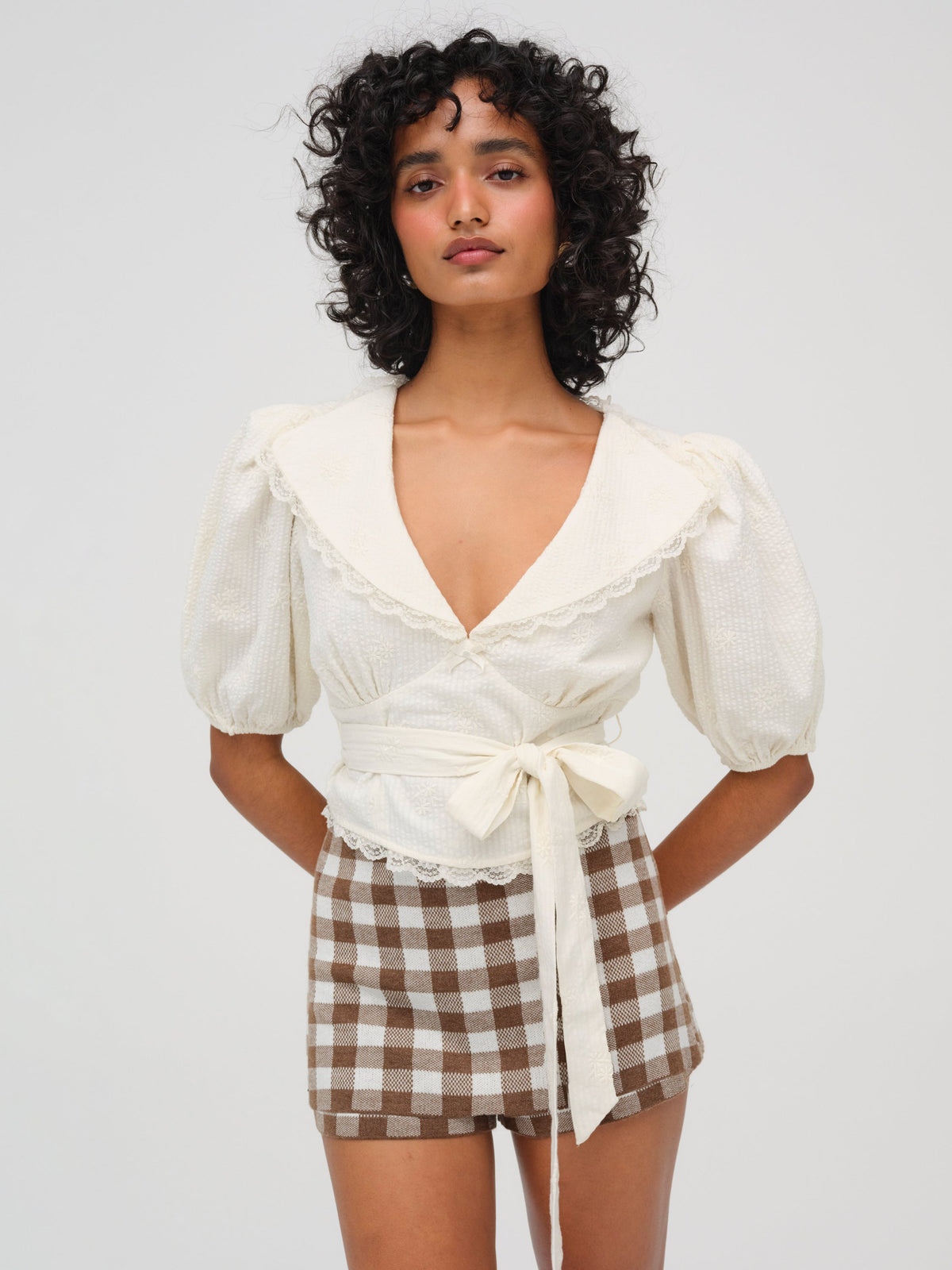 Baby Daisy Poplin Top White - For Love & Lemons