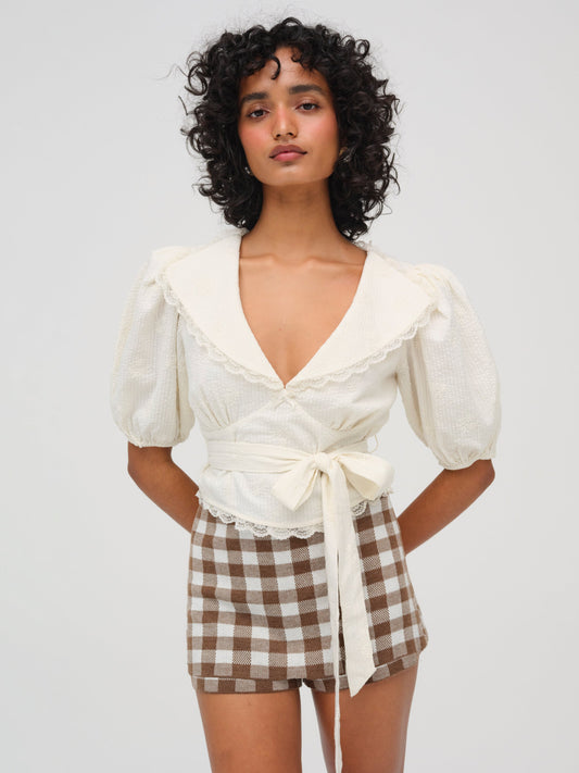 Baby Daisy Poplin Top White - For Love & Lemons