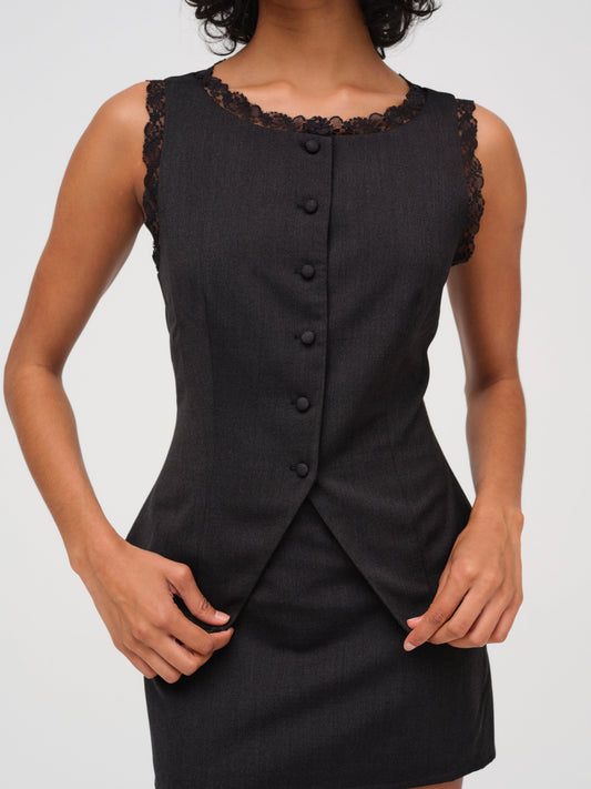 Shawna Vest Black - For Love & Lemons