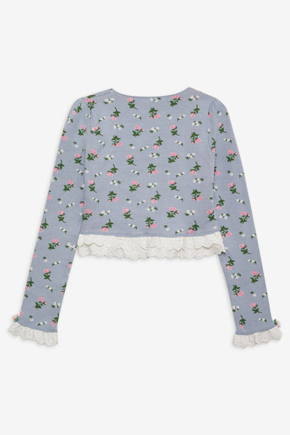 Amalia Knit Cardigan Blue - For Love & Lemons