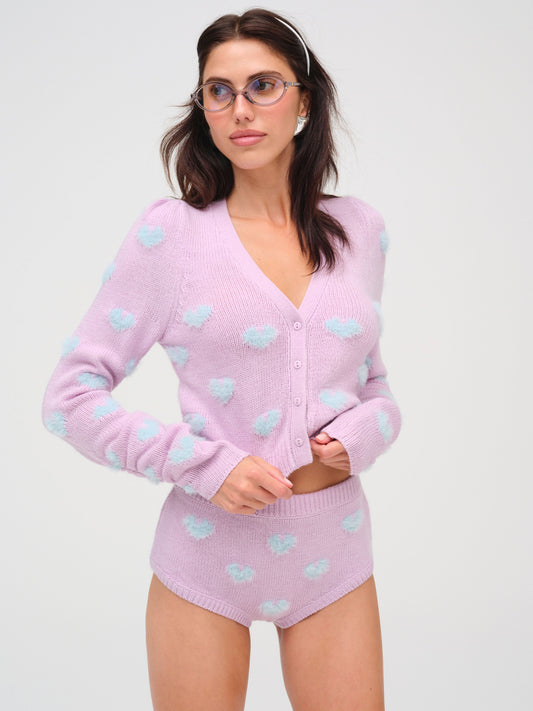 Scarlet Cropped Cardigan Pink - For Love & Lemons