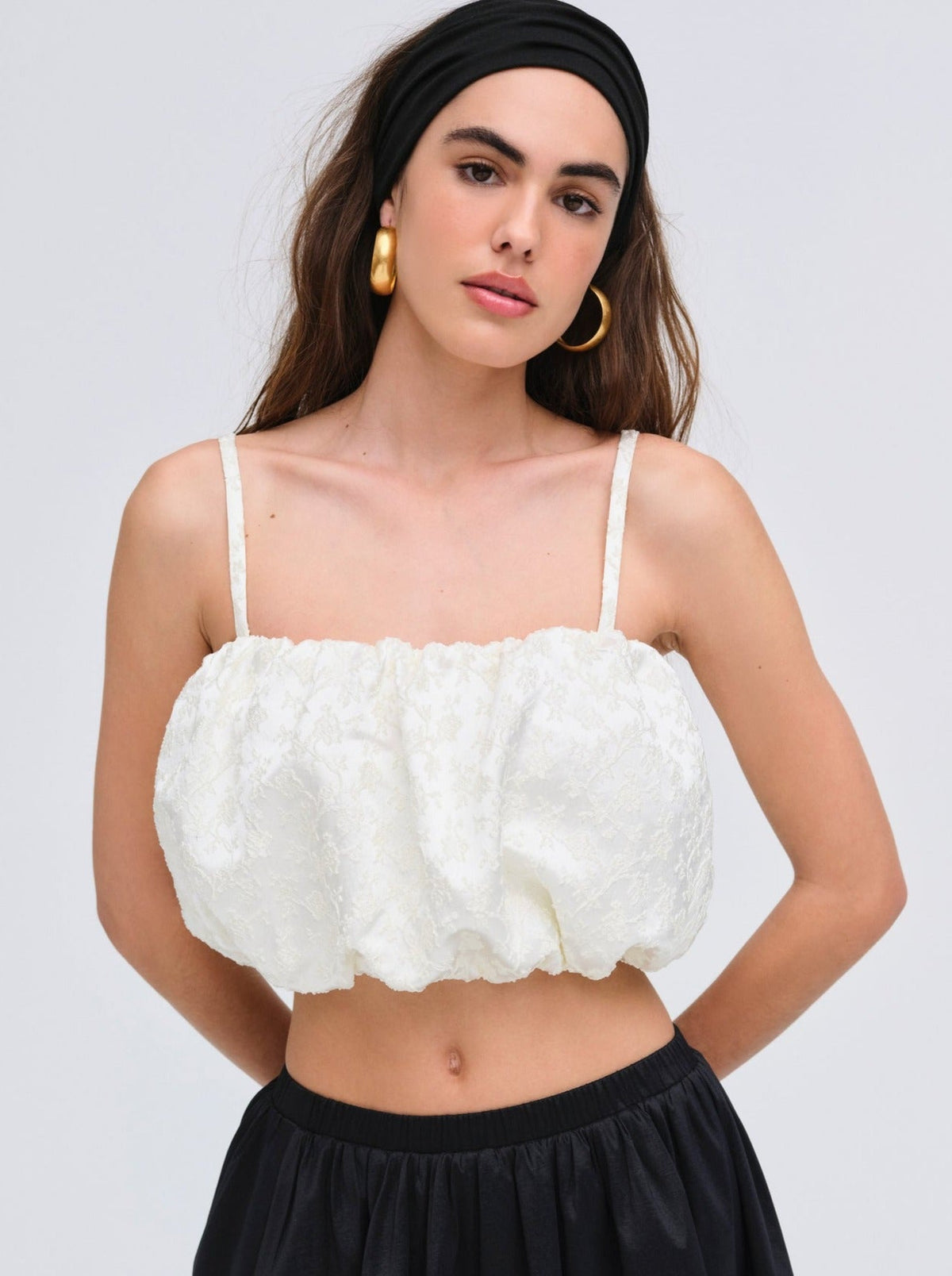 Lorenne Crop Top White - For Love & Lemons