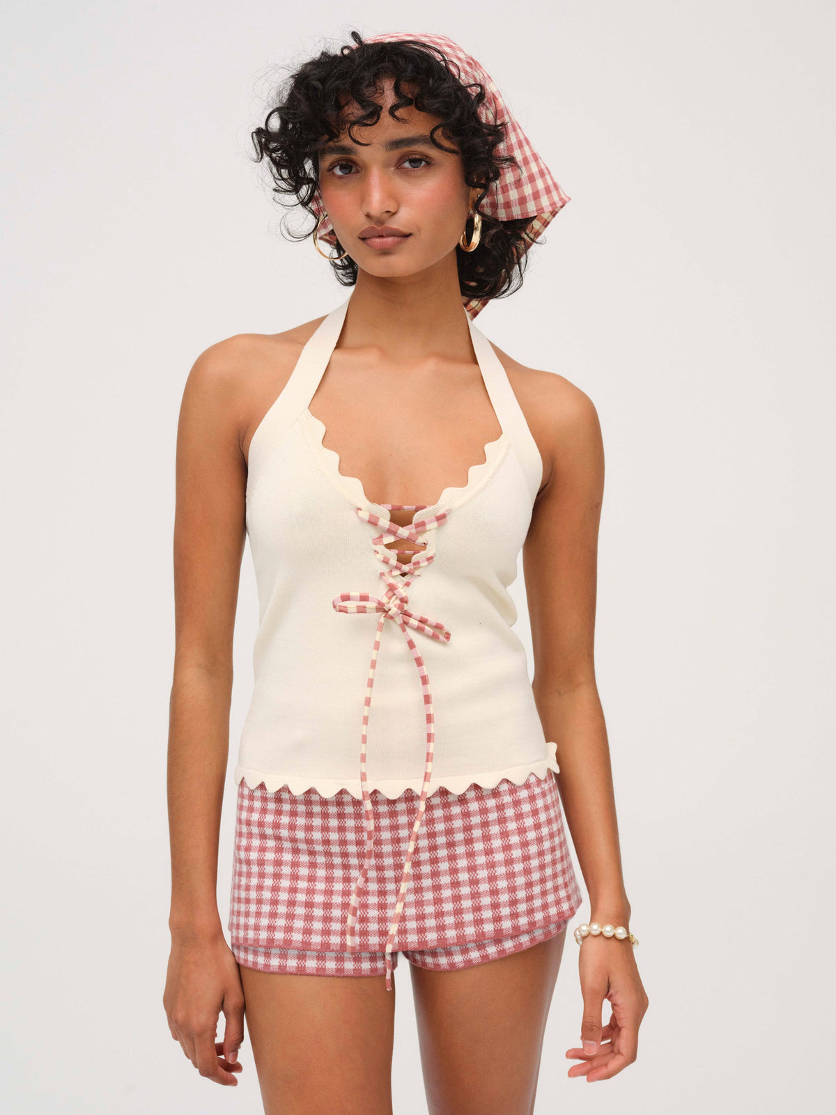 Sisi Scallop Knit Tank Cream - For Love & Lemons