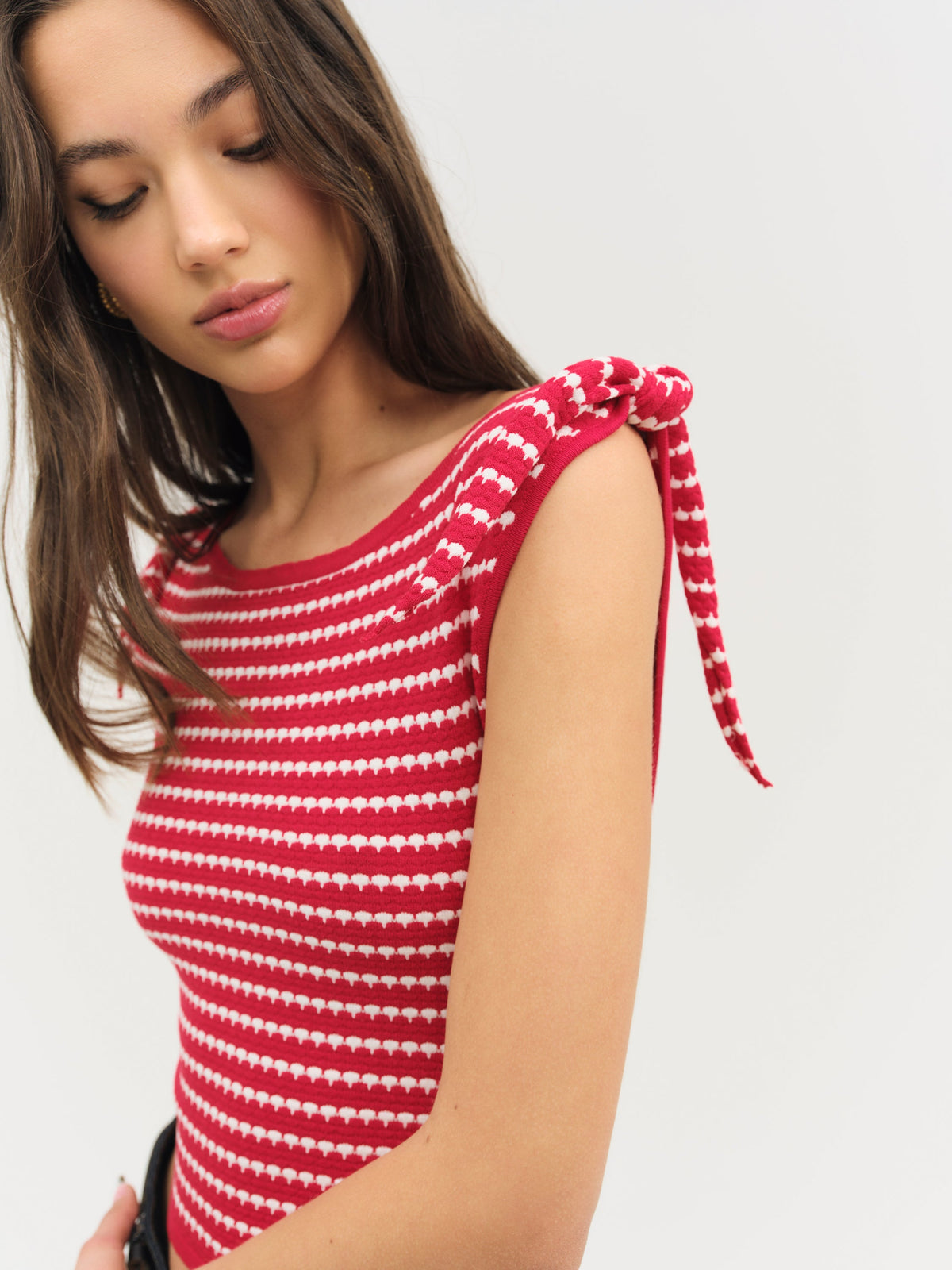 Regatta Stripe Knit Top Red - For Love & Lemons