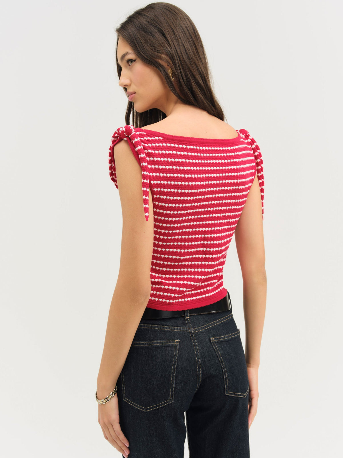 Regatta Stripe Knit Top Red - For Love & Lemons